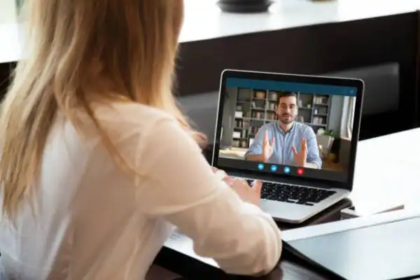 image of woman attending online mediation Devon speak to our team today!